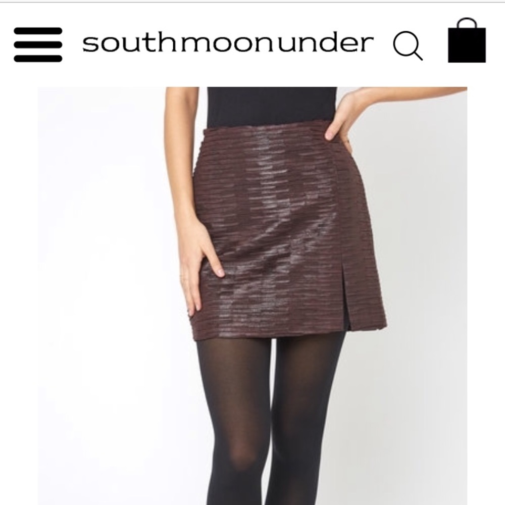 Abbeline Vegan Textured Mini Skirt NWT